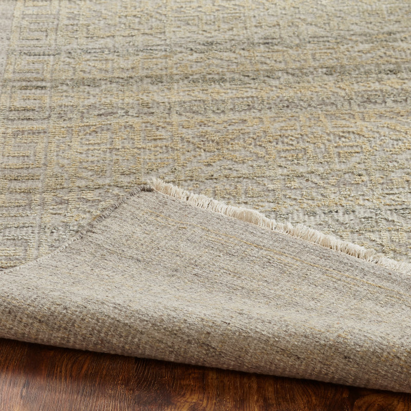 Avannah Wool Area Rug in Beige, Rectangle 6' x 9'