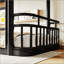 Twin over Twin Bunk Bed with Ladders & Guardrails, Upgraded Round-Pipe Metal Frame, Stylish & Versatile for Any Room,Black