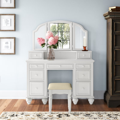 Jenkinson Vanity Set with Stool and Mirror