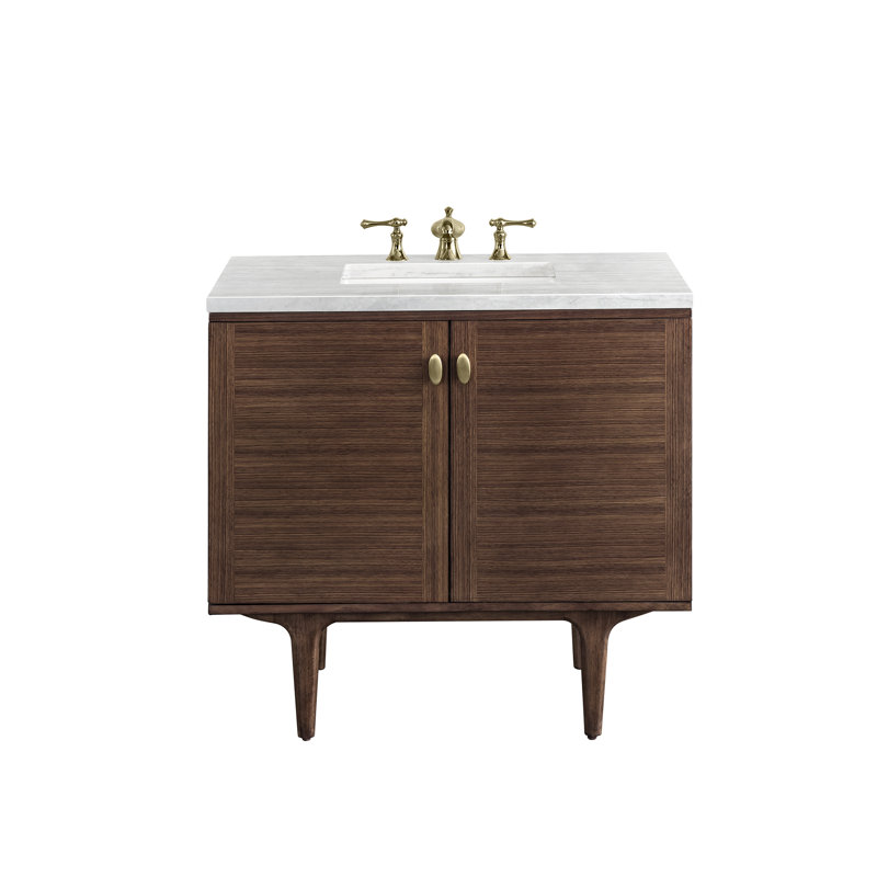 Amberly 36'' W Single Vanity, Charcoal Soapstone, 8" Widespread