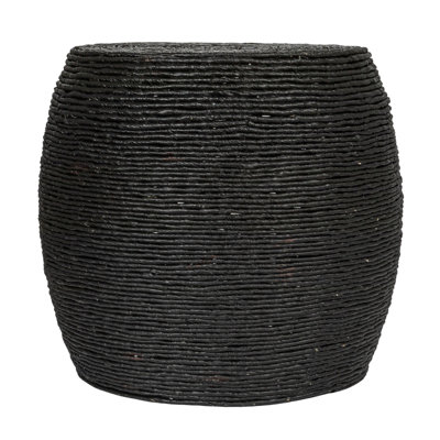 Marhill Round Handwoven Corn Rope Barrel Accent Table