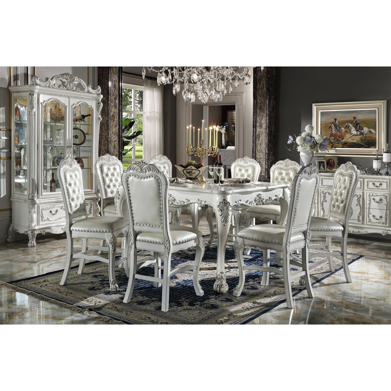 Bone White Counter Height Table with Elegant Finish