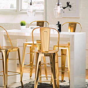 Metallic bar stools