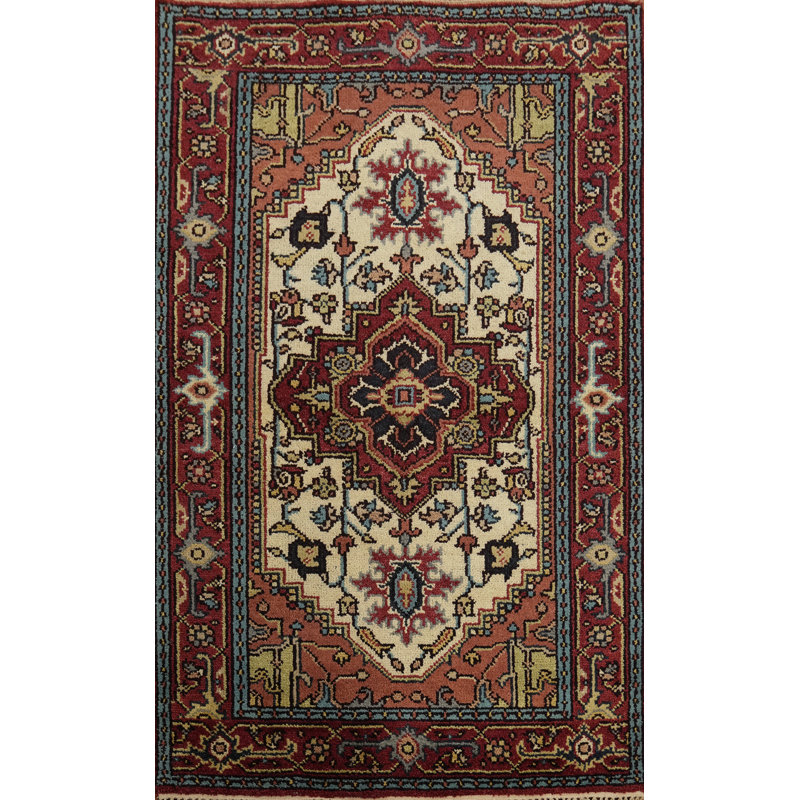 Tapis indien ivoire traditionnel 4 x 6