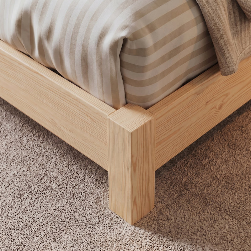 Base de lit Hardnett, Très grand simple, Bois clair