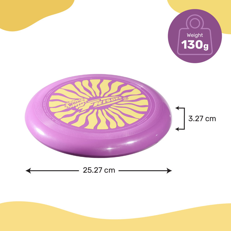 Disque volant Wham-O Frisbee Cool Flyer, 9,95 pouces, 130g, Mauve