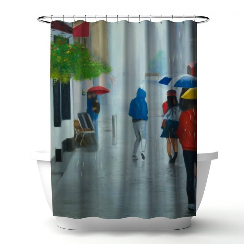 Shower Curtain ST56 – Polyester Shower Curtain, Dye Sublimation Print, 71" W × 74" L