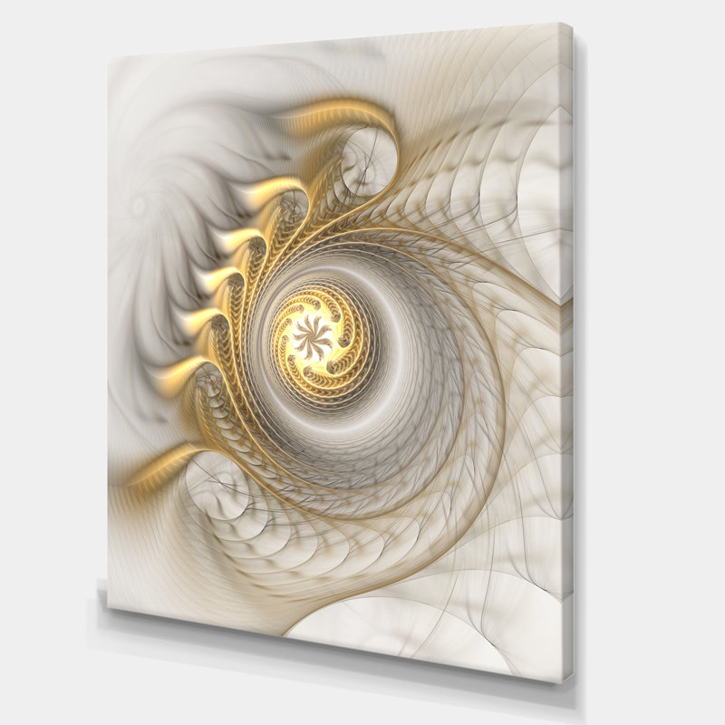 «Glowing Fractal with Recursive Curves», reproduction d'impression sur toile, H 40 po x l 30 po x 1,5 po, Toile tendue