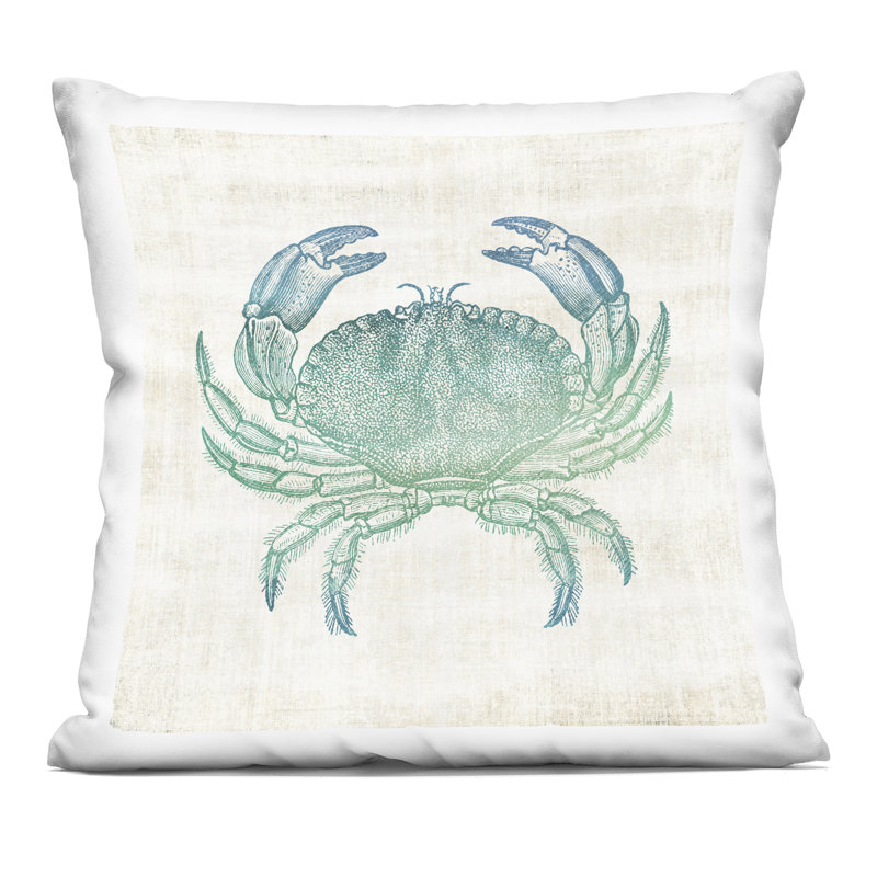 Coussin décoratif imprimé Ombre Crab Impression, design par Susan Arnot