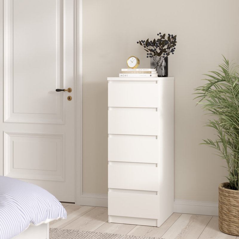 Caton 5 - Drawer Chest of Drawers, White
