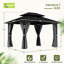 D Pavillon de jardin en aluminium à toit double avec toit et rideaux-125469717-125469718-125469720