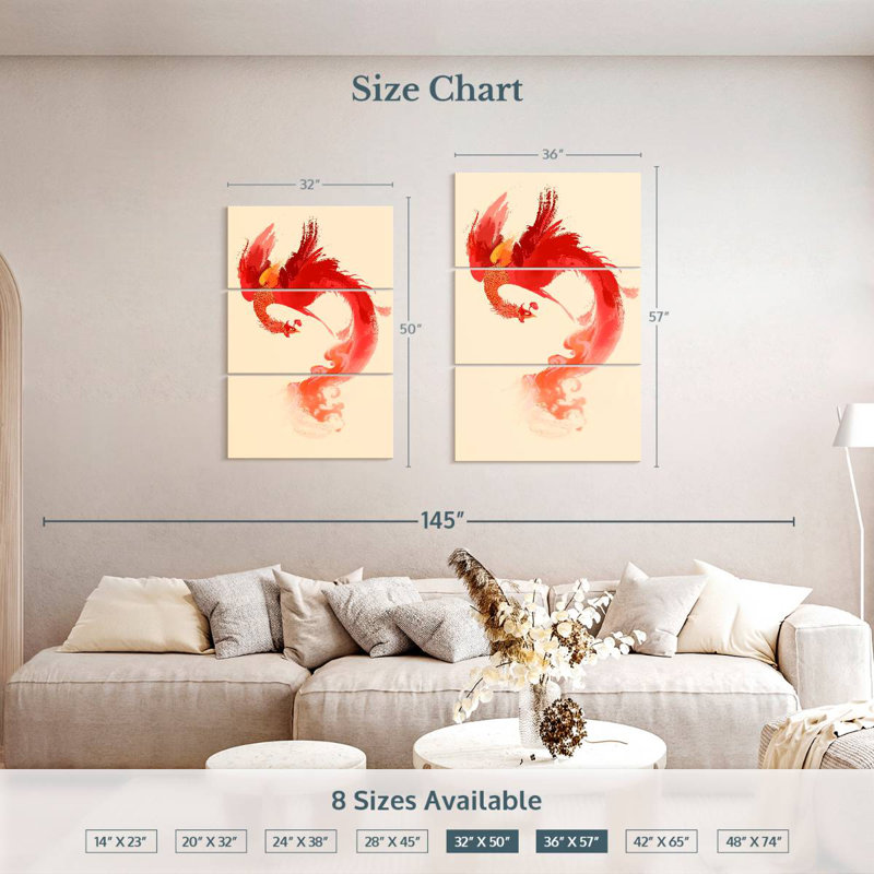 Kelan Phoenix Bird, H 50 po x l 32 po