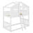 Twin Over Twin Size House Bunk With Ladder And Window,Wood Bunkbed W/Full-Length Guard Rail & Ladder,Slat Support-244794843