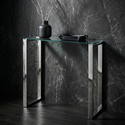 Glendarious 28'' Glass Top Console Table