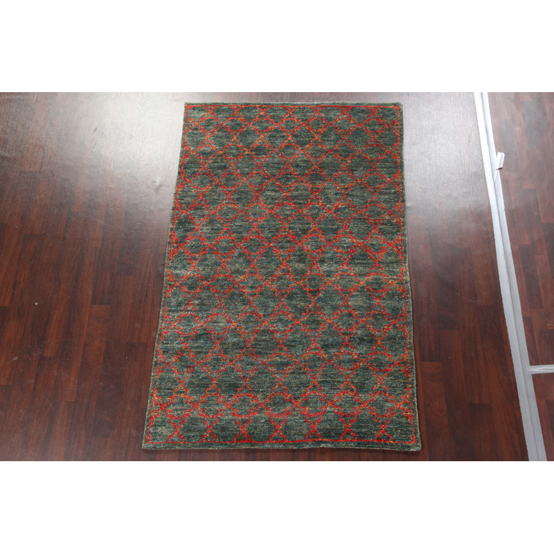 Tapis marocain intérieur / extérieur à motif treillis noué à la main 5 x 8