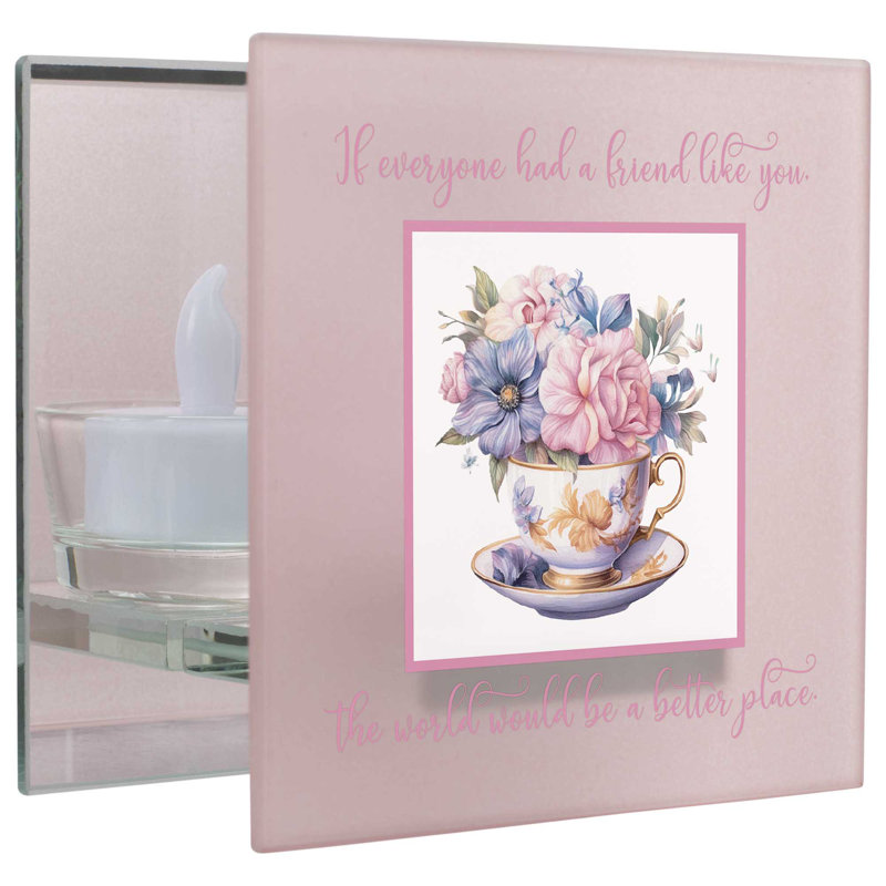 Photophore en verre 4 po avec bougie inclus