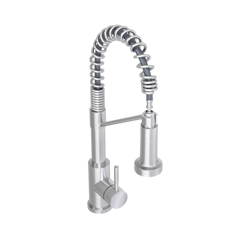 19" Single Handle Brushed Nickel Faucet - And Stylish Kitchen Fixture Elegant For Kitchens, Brushed Nickel
