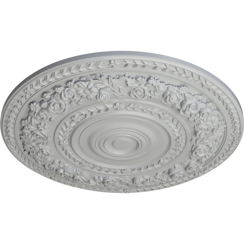 Médaillon de plafond rose Endurathane, DE 33 7/8 po x P 2 3/8 po (convient aux auvents jusqu'à 13 1/2 po), fini givré peint à la main