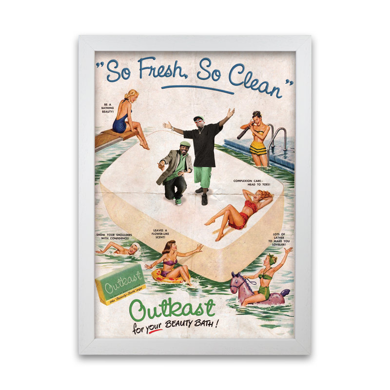 Outkast So Fresh So Clean by David Redon - Print, 59.4 cm H x 42 cm W x 5 cm D, White Grain
