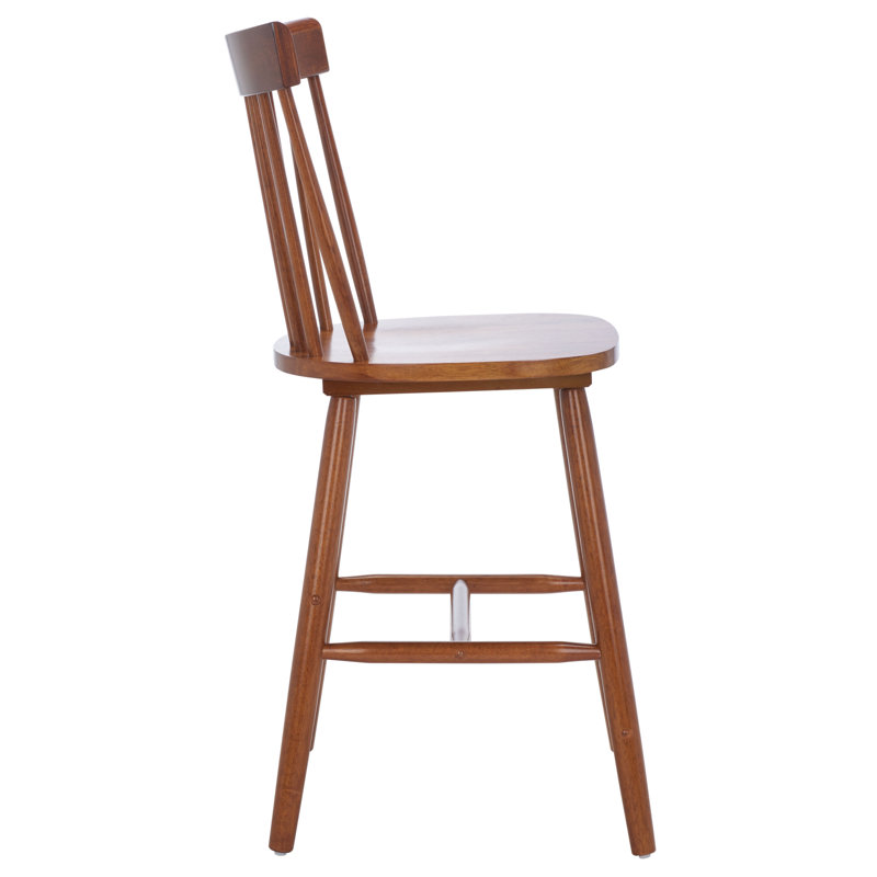 Walnut Solid Wood Counter Stools with Spindle Back, Set of 2