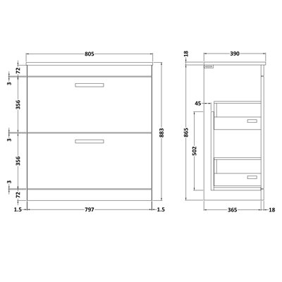 Stollings Free-Standing Vanity Unit Base Only