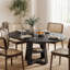 Table de salle à manger ronde extensible Ameeria, gain de place, avec rangement dissimulé et piètement en croix, pour 4 à 6 personnes, table de cuisine-1532615286