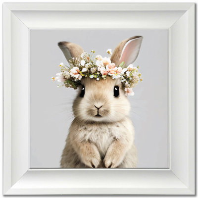 Bunny In Floral Bouquet Canvas Wall Art