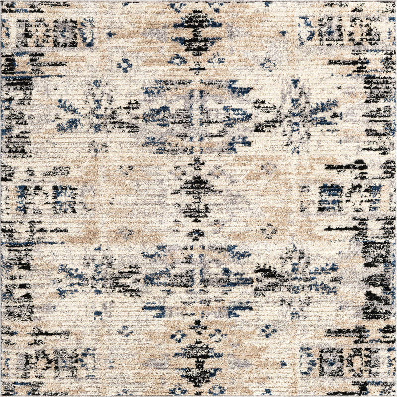 Tapis ivoire à motif géométrique Tucson, Rectangle de 5 pi x 8 pi