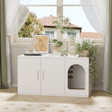 Tucker Murphy Pet™ Cat Litter Box Enclosure Furniture As End Side Table, Stackable Litter Box Furniture With Front-entry Cat Door