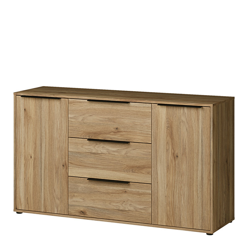 Orkney 3 Drawer Sidebaord with 2 Doors, Oak