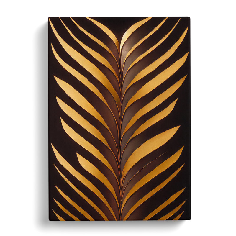 Golden Feather - Wrapped Canvas Print, 50cm H x 35cm W x 3cm D
