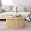 Table basse à plateau relevable avec rangement, tables basses rondes cannelées-131676469