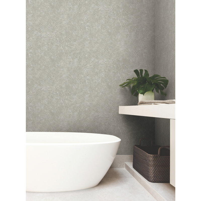 27' L x 27" W Wallpaper Roll, Gray