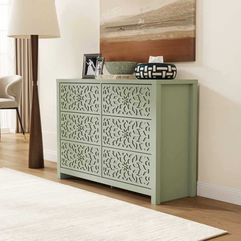 Lukasik 45.4'' W 6 - Drawer Dresser, Sage Green