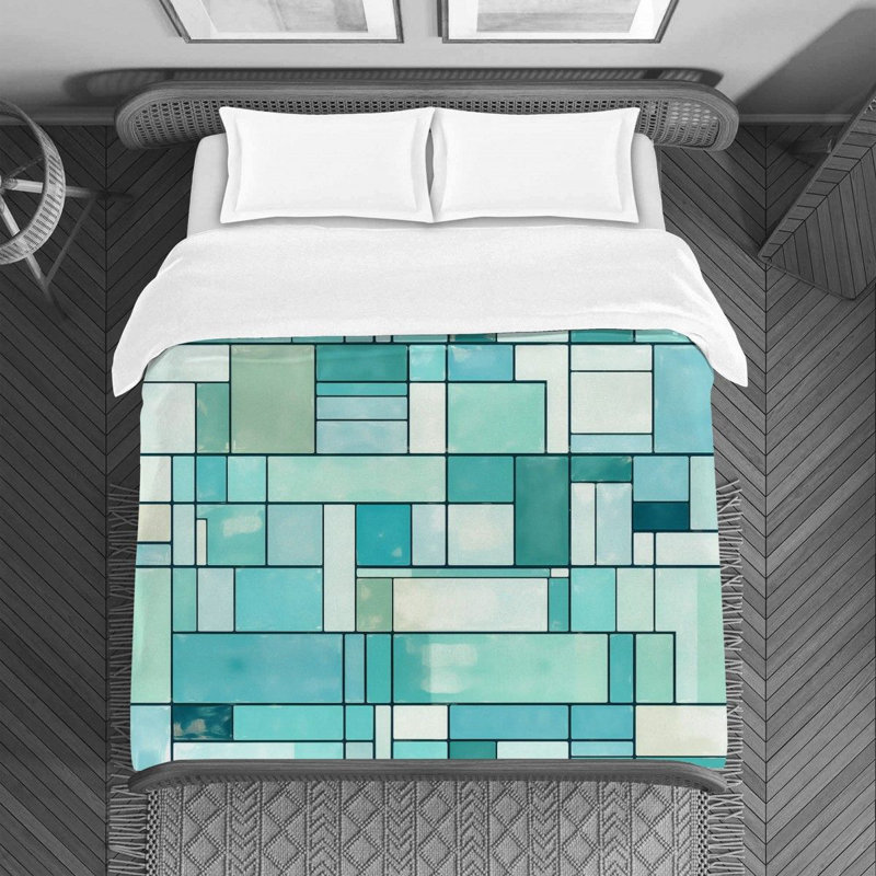 Housse de couette à motif géométrique Mondrian Bedding 4521, Housse de couette pour lit simple