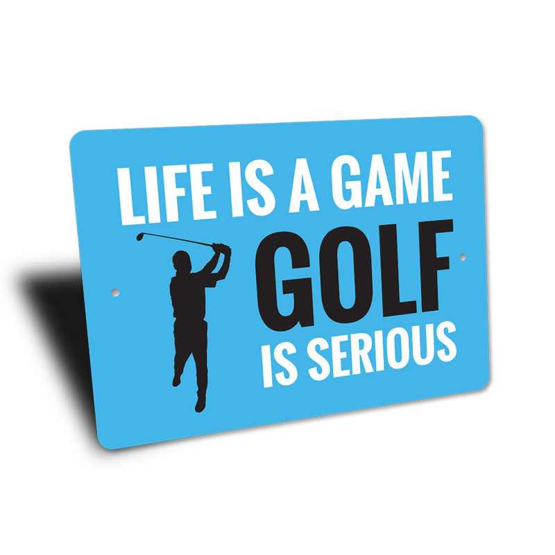 La vie est un jeu de golf en aluminium, H 10 po x l 14 po x P 0,04 po
