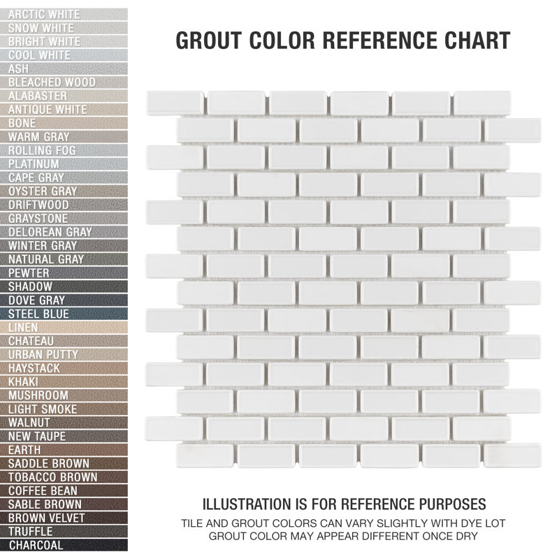 Expressions Recessed Subway White 11-3/4" x 12" Glass Mosaic Tile