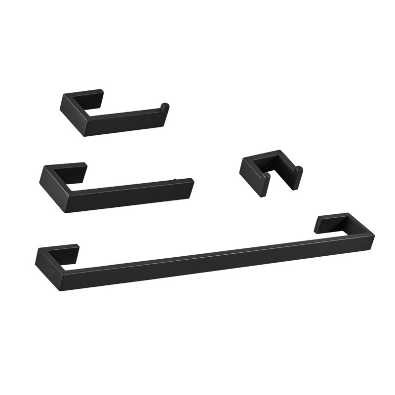 23.62'' 4 Wall Towel Bar, Matte Black