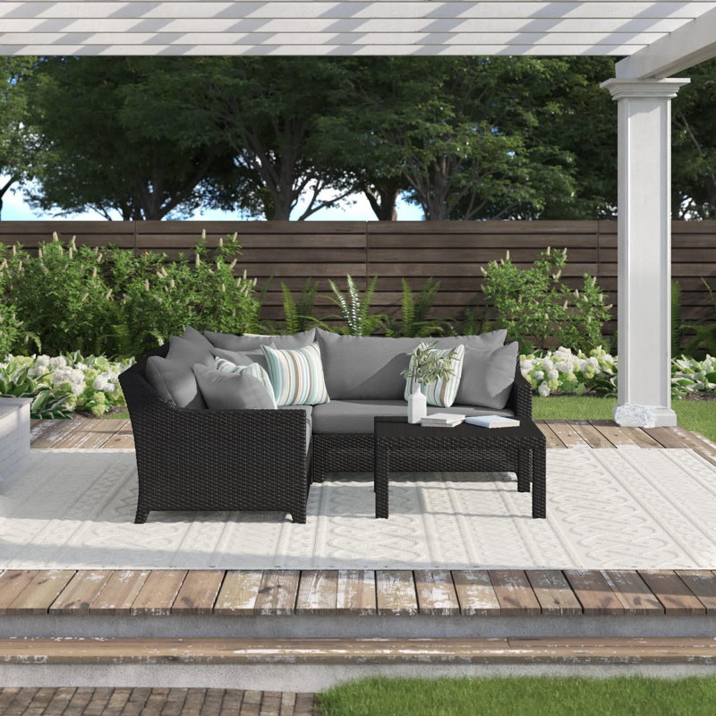 Ensemble de conversation modulaire avec coussins Sunbrella Fionnula, Sunbrella® gris anthracite