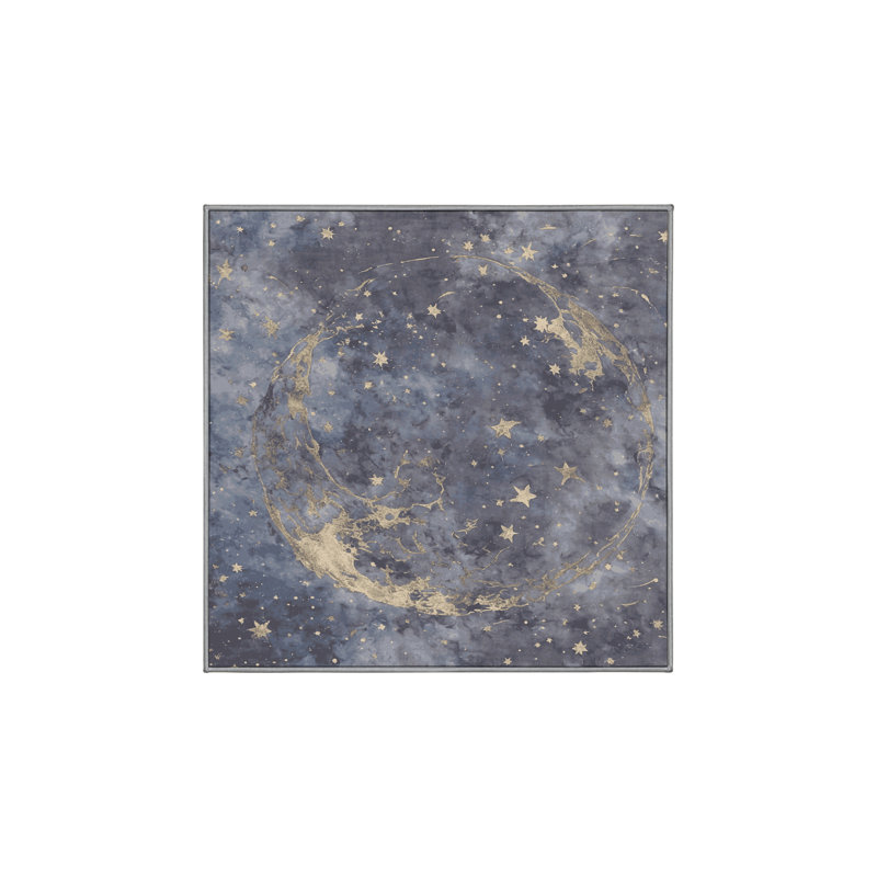 Machine Washable Gray Area Rug, Square 5'