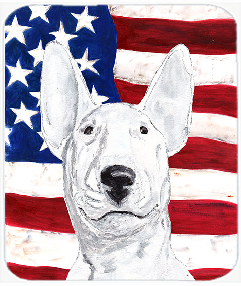 Planche à découper en verre American Flag patriotique bull terrier
