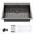 33" L Gunmetal Black Drop-in Kitchen Sink 16 Gauge Stainless Steel Material Kitchen Sink Topmount Single Bowl Basin Sink-123400011