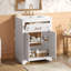 Meuble-lavabo 24 po avec lavabo en céramique intégré, armoire de salle de bain avec 2 portes, 1 tiroir basculant, meuble-lavabo simple pour petite et moyenne salle de bain, blanc-1067613538
