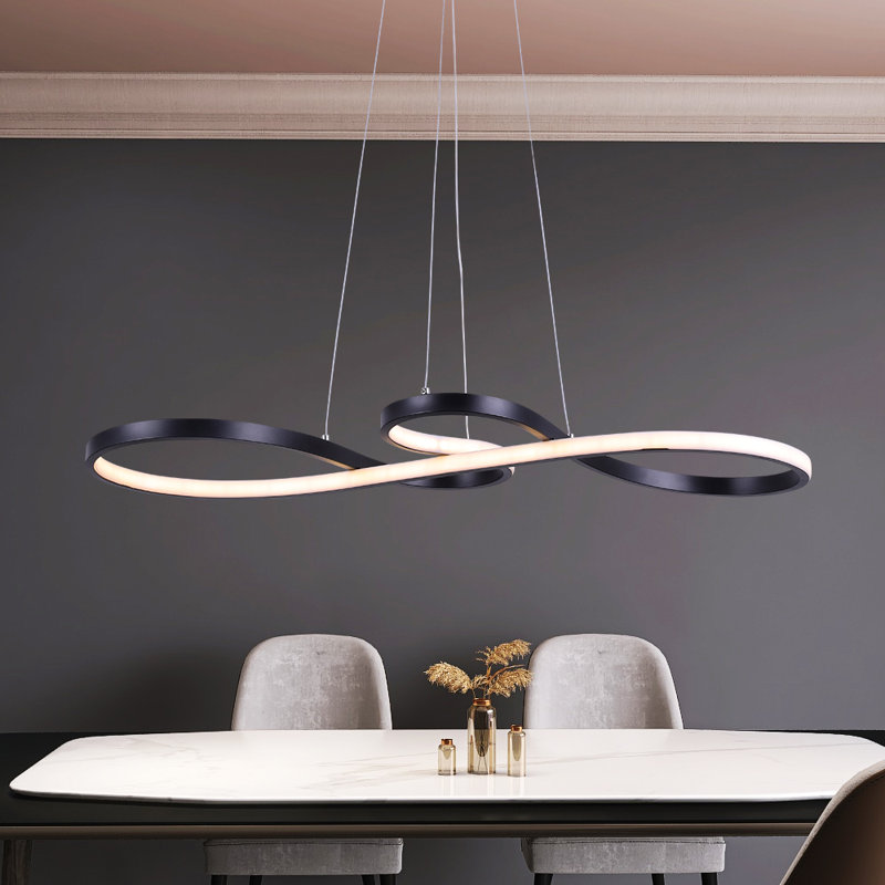 Musical Note LED Chandelier,6000K, Black