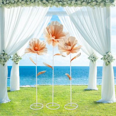 Elegant Freestanding Artificial Flowers Premium Gradient Champagne Blooms For Weddings & Special Events