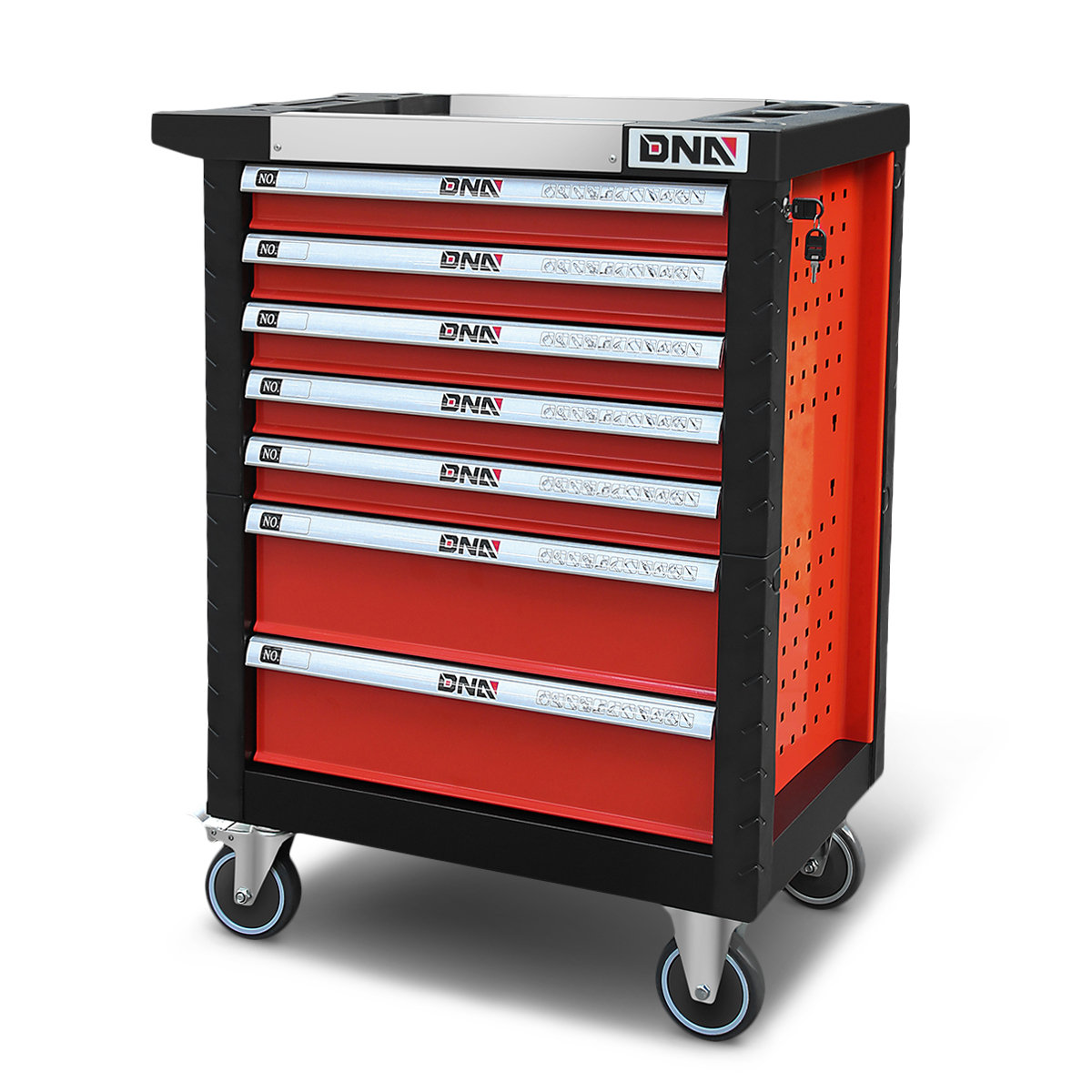 DNA Motoring 31'' W 7 -Drawer Plastic Bottom Rollaway Chest with Wheels