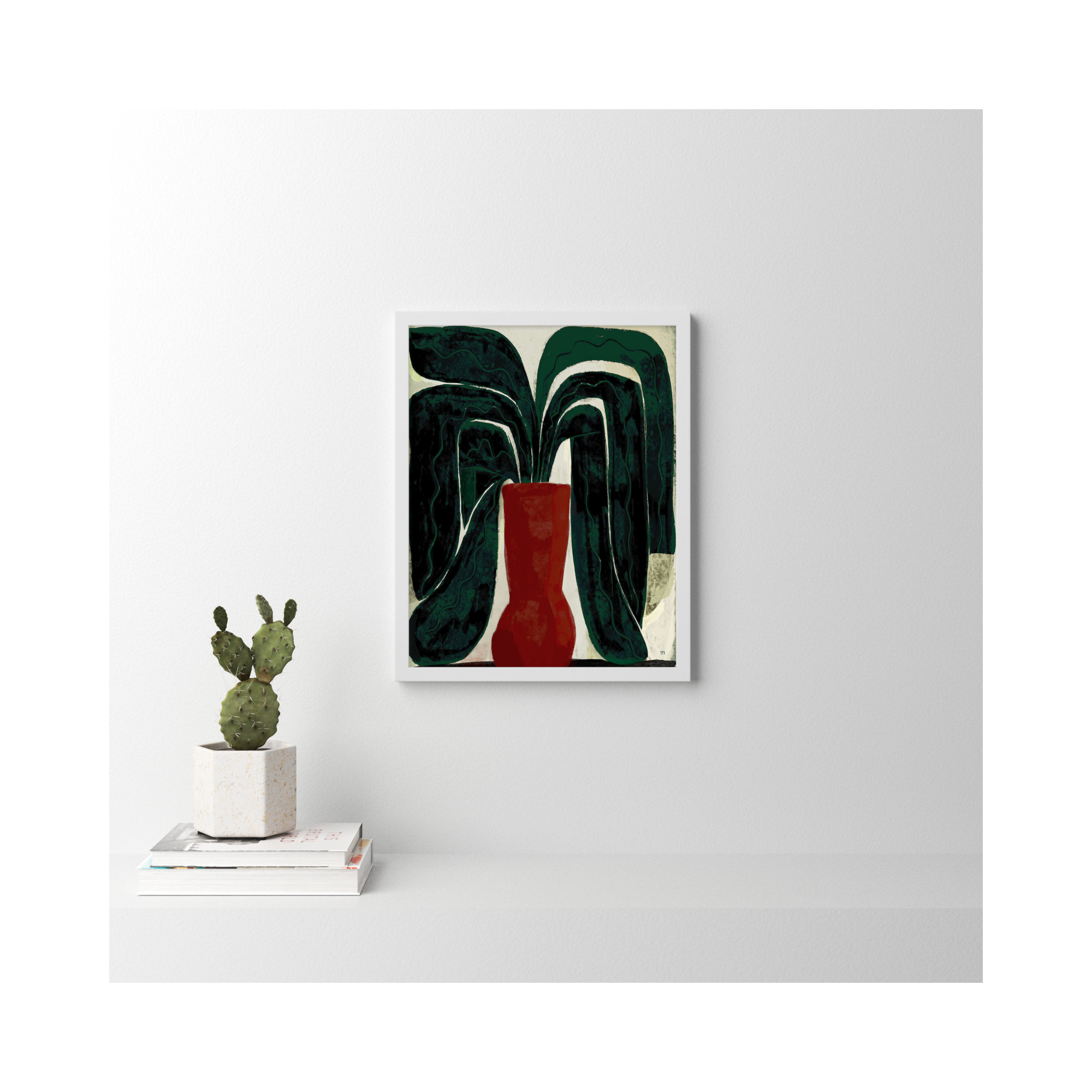 Plant #8 by StudioM, White, 25" H x 20" W x 1.25" D
