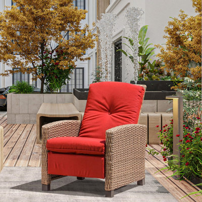 Chaise de patio inclinable avec coussins Adamsons