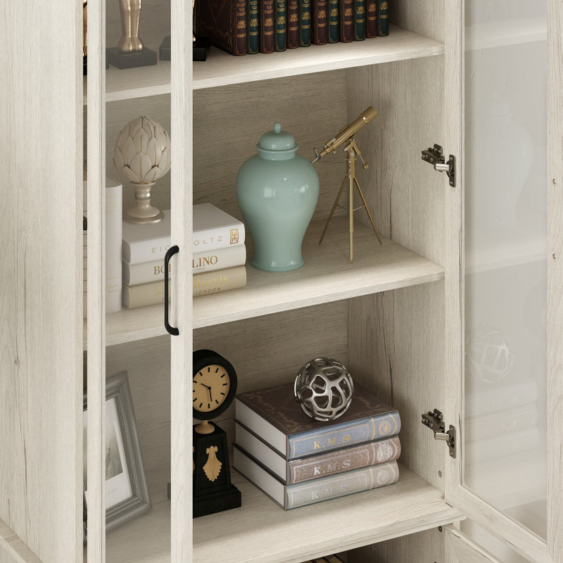 81.7'' H 5-Tier Display Case Curio Cabinet With Glass Doors