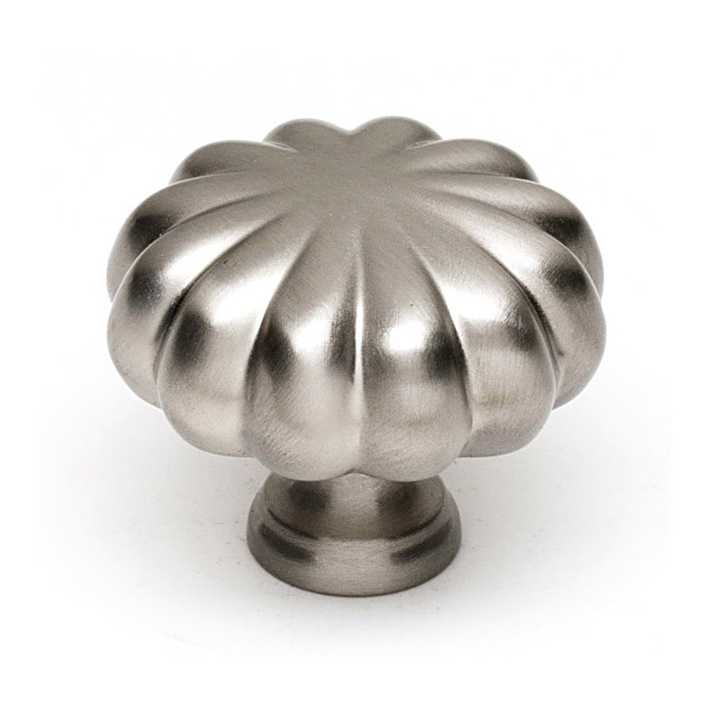 Round Knob, Satin Nickel, 1" H x 1" W x 0.5" D
